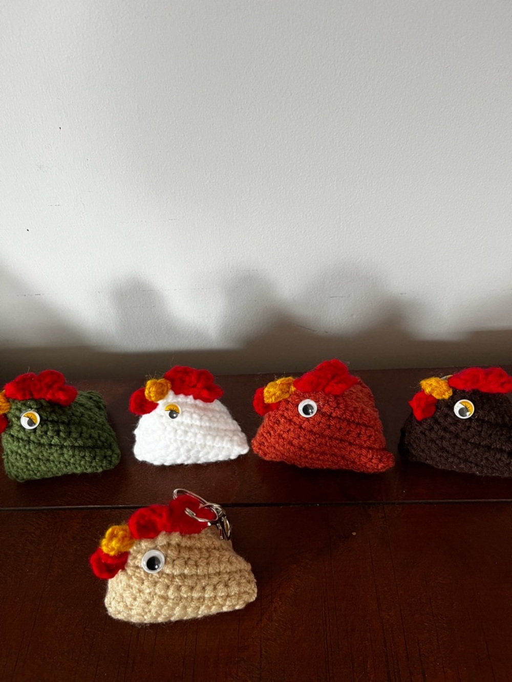 Handmade Crochet Chicken Keychain - Assorted Colors. Choose your color
